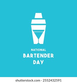 National Bartender Day. Flat design vector. Eps 10.