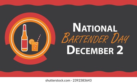 National Bartender Day vector banner design. Happy National Bartender Day modern minimal graphic poster illustration.