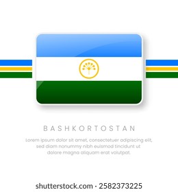 National Bashkortostan Flag.Vector Bashkortostan Button Flag. Realistic National Flag Design and Vector Template