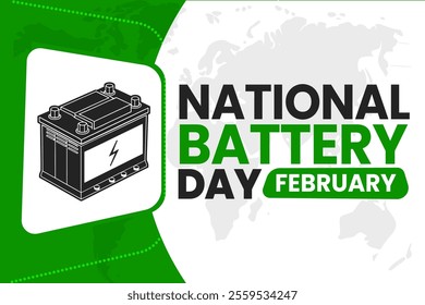 NATIONAL BATTERY DAY Vector Illustration background on february