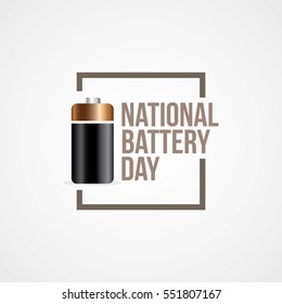 national Battery Day Vector Illustration.