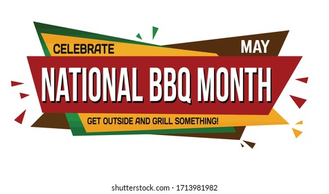 National BBQ month banner design on white background, vector illustration