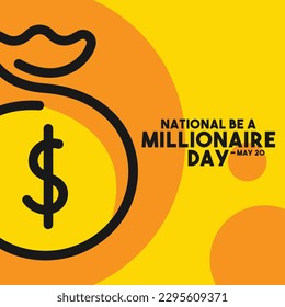 National be a millionaire. May 20. Poster, banner, card, background. Eps 10.