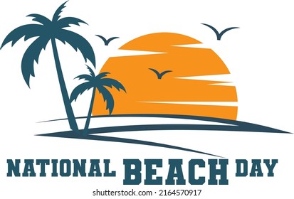 National Beach Day Vector Art