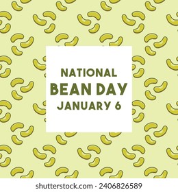 National Bean Day. January 6. Seamless pattern. Eps 10.