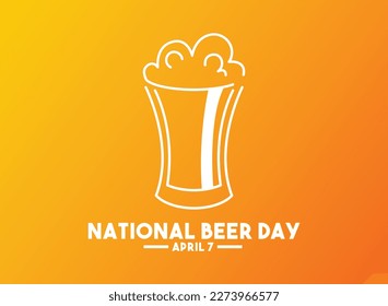 National Beer Day. April 7. Gradient background. Poster, banner, card, background. Eps 10.