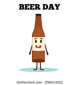 National Beer day.  Funny bottle of beer