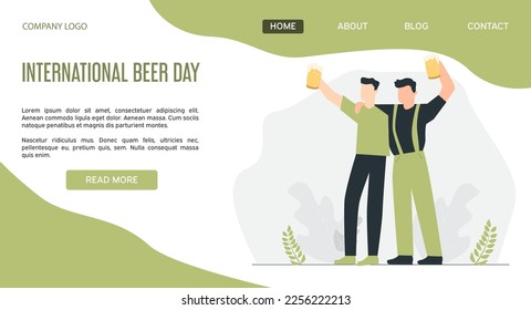 National beer day illustration with friends website