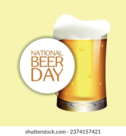 national beer day.  Liquor logo for pub and bar club