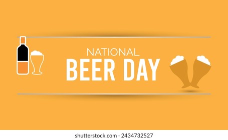 National Beer Day observed every year in April. Template for background, banner, card, poster with text inscription.
