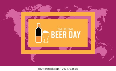 National Beer Day observed every year in April. Template for background, banner, card, poster with text inscription.
