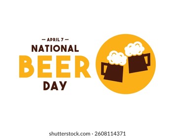 National Beer Day on April 7. White background. Eps 10.