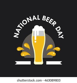 National Beer day vector illustration in flat style