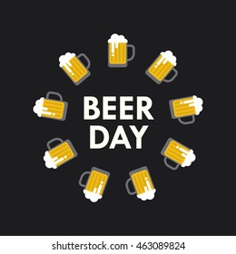National Beer day vector illustration in flat style