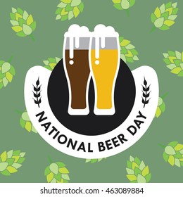 National Beer day vector illustration in flat style