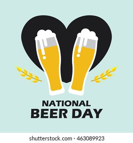 National Beer day vector illustration in flat style