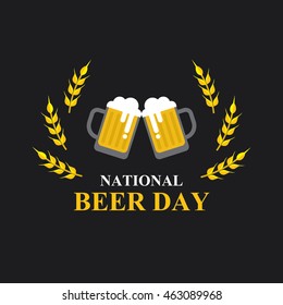 National Beer day vector illustration in flat style