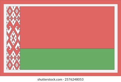 National Belarus flag, official colors and proportion correctly. National Belarus flag. Vector illustration. Belarus flag vector icon, simple, flat design for web or mobile app.