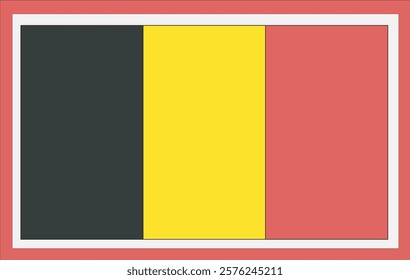 National Belgium flag, official colors and proportion correctly. National Belgium flag. Vector illustration. Belgium flag vector icon, simple, flat design for web or mobile app.