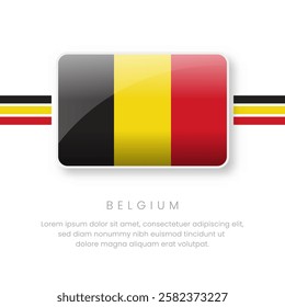 National Belgium Flag.Vector Belgium Button Flag. Realistic National Flag Design and Vector Template