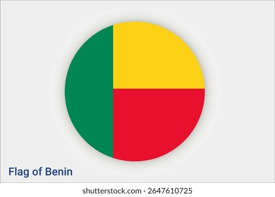 National Benin flag. High detailed flag of Benin. Africa. 3D illustration.