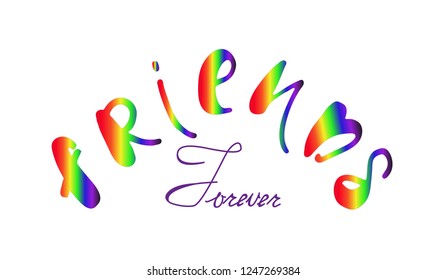National Best friend Day Holiday, celebration, card, poster, logo, lettering, words vector illustration.