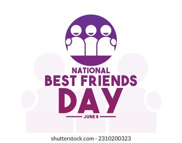 National Best Friends Day design vector on white background. Eps 10.