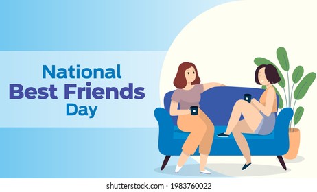 National Best Friends Day on june 8 business brochure flyer banner design horizontal template vector, cover presentation abstract, modern publication poster and flag-banner, layout in rectangle size.