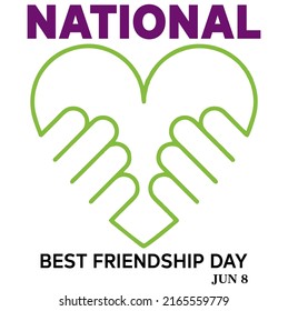 National Best Friendship Day, Best Friendship Day Jun 8, Best Friend For Ever,International Friendship And Friendship Typography,Friend  Vector Illustration And Best Friend Holiday