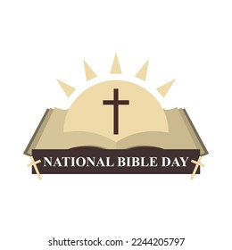 Antecedentes del Día Nacional de la Biblia. Diseño de ilustración vectorial.