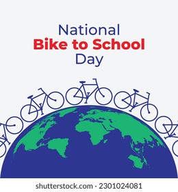 National Bike To School Day design template for celebration. National Bike To School Day vector design. bike vector design. bike to school. world bycicle day. flat design.