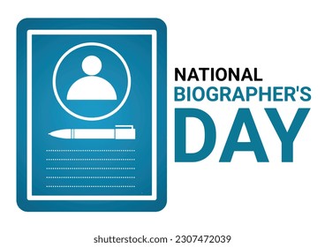 National Biographer's Day. Holiday concept. Template for background, banner, card, poster with text inscription. Vector illustration.