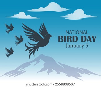 National Bird Day Banner, poster, card, background Design illustration.