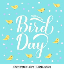 National Bird Day greeting card for bird lovers. Easy to edit vector template for logo design, banner, typography poster, flyer, sticker, etc.