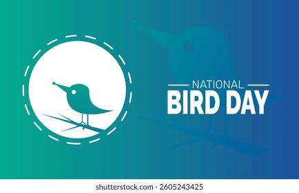  National Bird Day. Holiday concept. perfect for  blue Background Template, placard, Banners, Cards, Posters design template, Classic Social Media Post with text inscription.