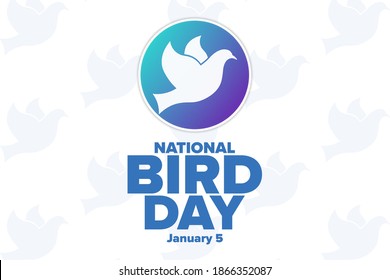 National Bird Day. January 5. Holiday concept. Template for background, banner, card, poster with text inscription. Vector EPS10 illustration