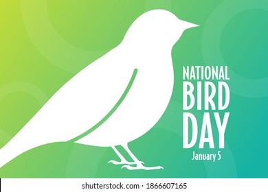 National Bird Day. January 5. Holiday concept. Template for background, banner, card, poster with text inscription. Vector EPS10 illustration