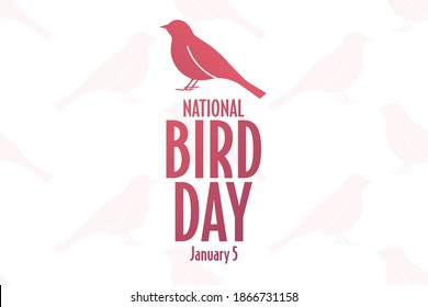 National Bird Day. January 5. Holiday concept. Template for background, banner, card, poster with text inscription. Vector EPS10 illustration