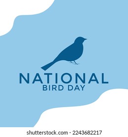 National Bird Day. January 5. Holiday concept. Template for background, banner, card, poster with text inscription