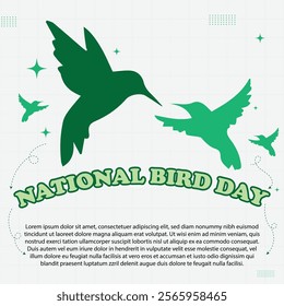 National Bird Day – January 5, 2025, Attractive design, can be used on all social media platforms, beautiful color combination, get it now for the first purchase.