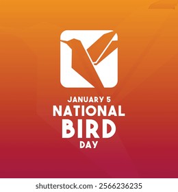 National Bird Day. January 5. Gradient background. Eps 10.