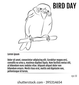 National bird day, vector illustration.  For design, coloring book and other decorations