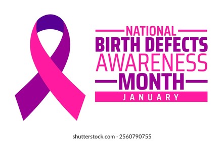 National Birth Defects Awareness Month background, banner or poster design template. observed every year in January. Holiday concept. Use to any Template, card, poster, placard, template.