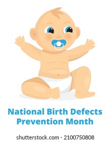 National birth defects prevention month concept vector. Medical event in January.
