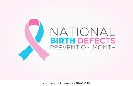 Der Monat der nationalen Verhütung von Geburtsfehlern wird jedes Jahr im Januar beobachtet. Birth Defects Awareness Month, Vektorvorlage für Banner, Grußkarte, Poster mit Hintergrund. Vektorgrafik.