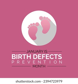 Plantilla vectorial Mes de Prevención de Defectos de Nacimiento Nacional. Sensibilización y apoyo a embarazos saludables con gráficos de prevención de defectos de nacimiento. fondo, banner, tarjeta, diseño de afiches.