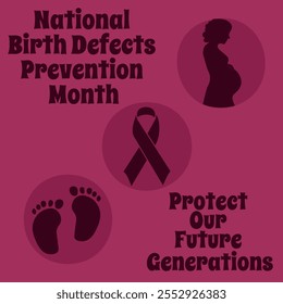 National Birth Defects Prevention Monat, Poster, Banner oder Postkarte Design-Idee auf medizinischen Thema Vektorgrafik