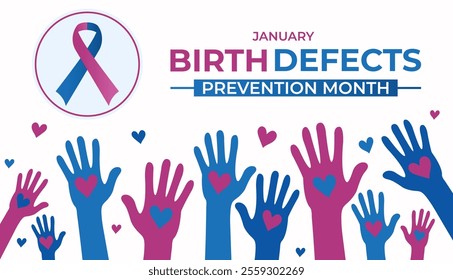 National Birth Defects Prevention Month vector template. Raising Awareness of Healthy Pregnancies with Birth Defect Prevention