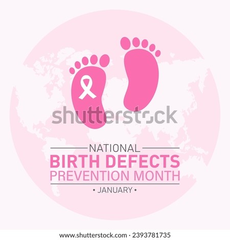 National Birth Defects Prevention Month Is Observed Every Year In January. Birth Defects Awareness Month, Vector Template For Banner, Greeting Card, Poster With Background. Vector Illustration.