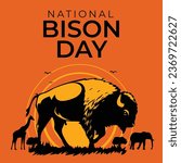 National Bison Day design template good for celebration usage. bison vector illustration. bison image. vector eps 10.